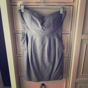 Strapless sweatshirt mini dress